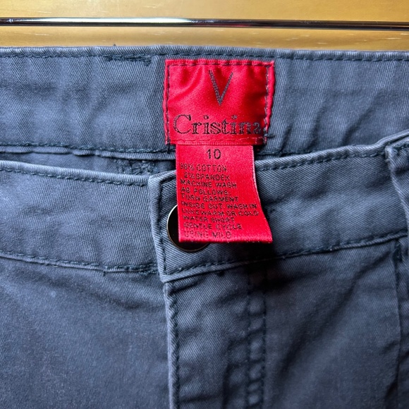 V Christina Cargo Pants Blue Cotton Spandex Women's Size 10 - Picture 2 of 7